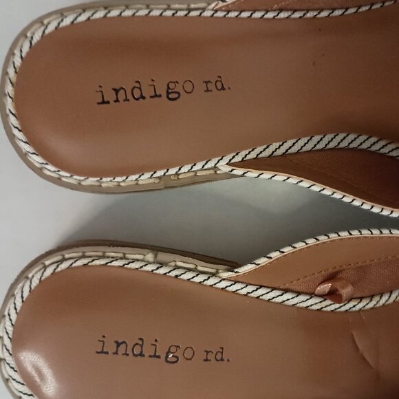 Indigo Rd Black Cream Stripe Mule Heels Womens Sz 8 - Picture 3 of 16